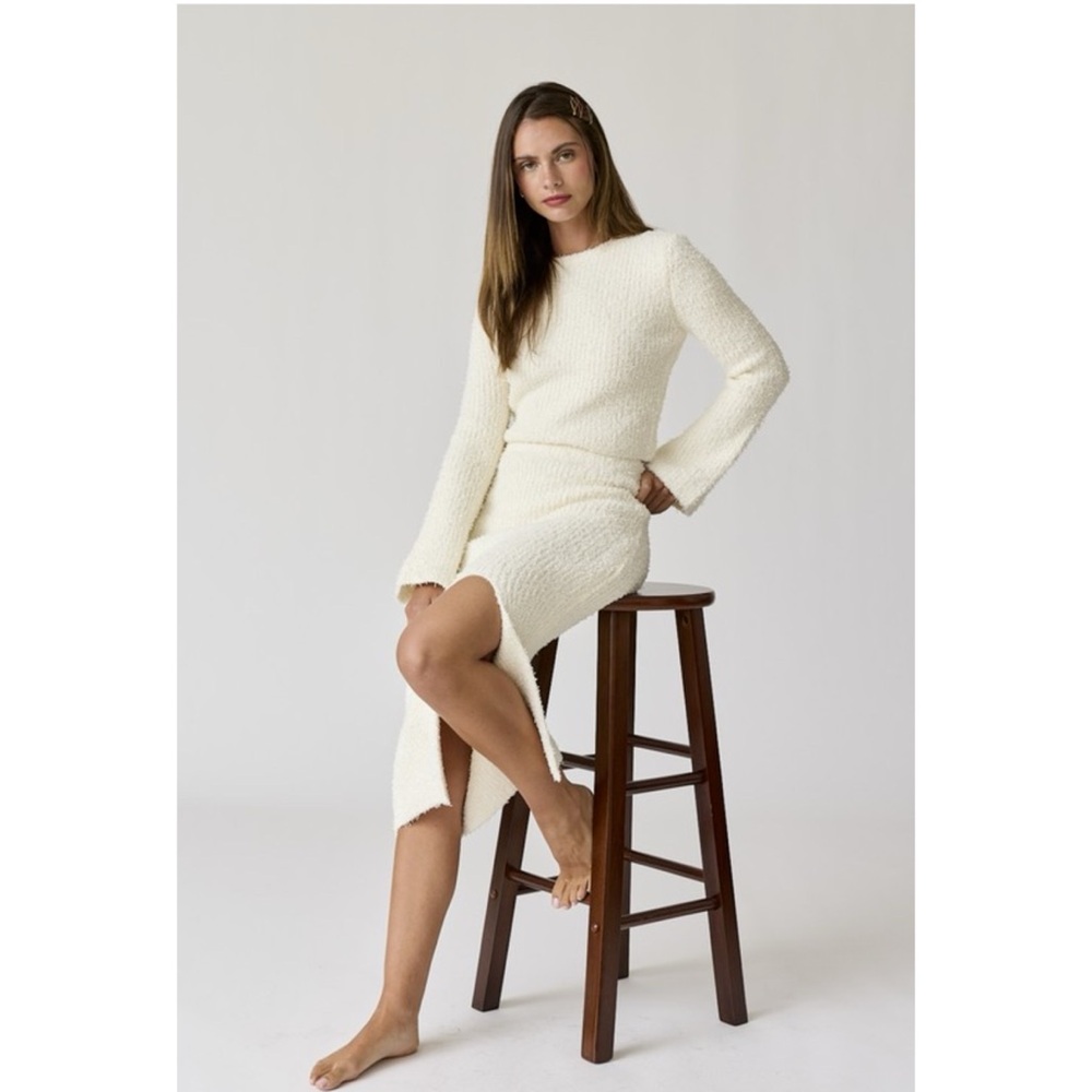 Papermoon Cream Textured Skirt Set